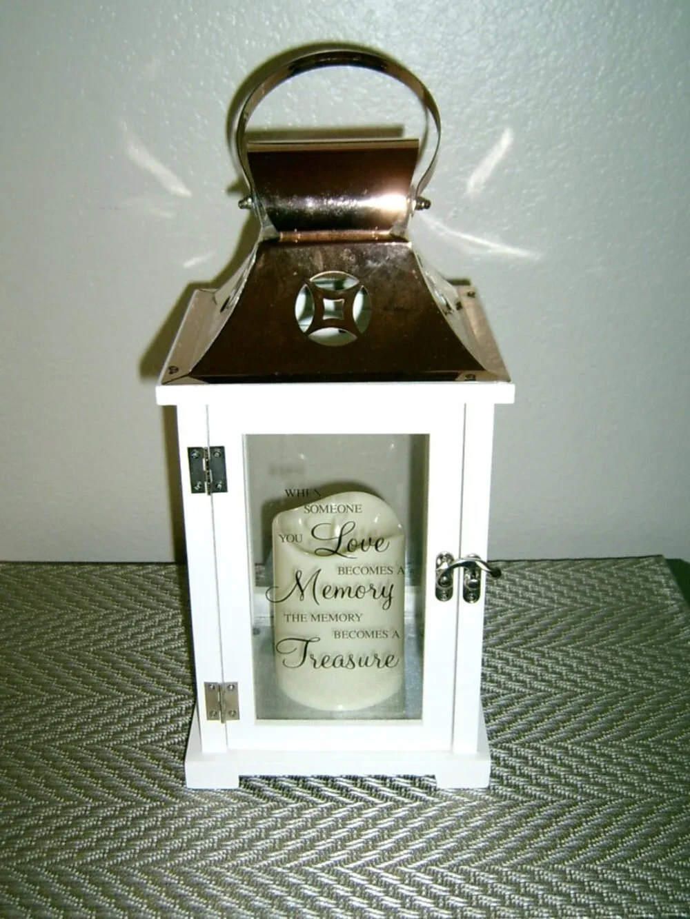 Memory Lantern with Battery Operated Candle, VGUC